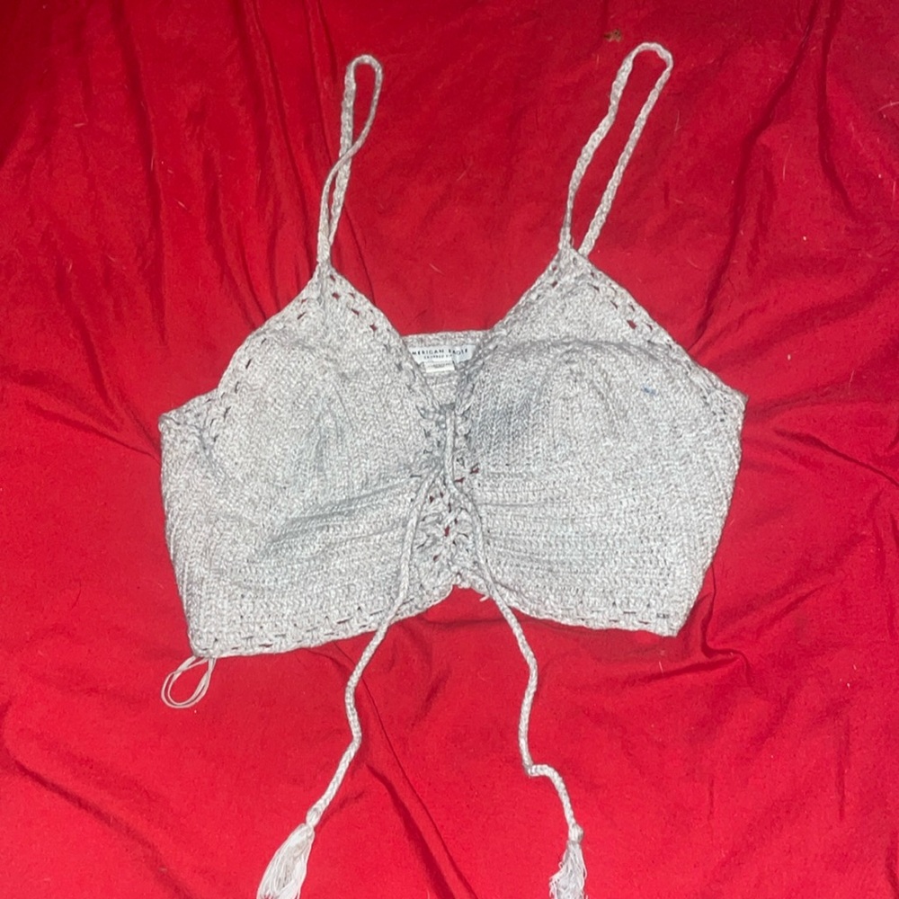 american eagle knitted crop top